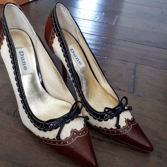Dune London High Heels Brown Black Cream - Picture 3 of 9